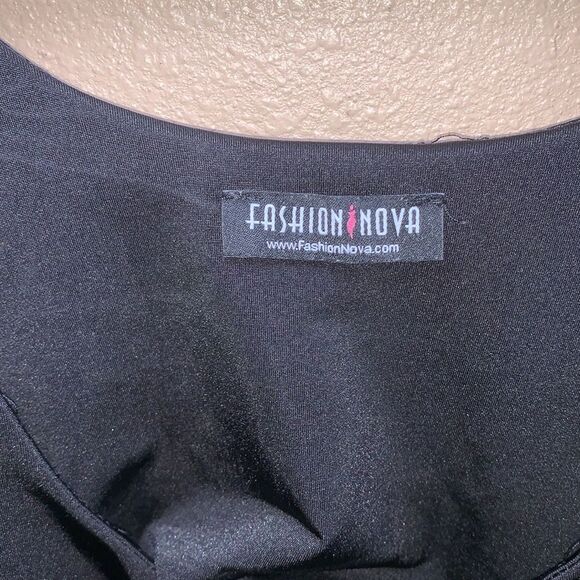 fashion nova black spandex tank bodycon midi dress with ruched sides Small - Picture 3 of 3